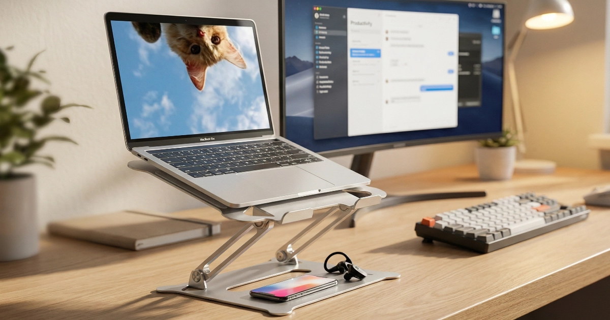 Suporte para notebook Suturun alumínio ajustável home office ergonomia