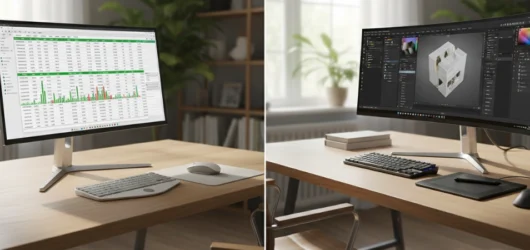 5 Diferenças: Monitor Curvo ou Plano para Home Office?