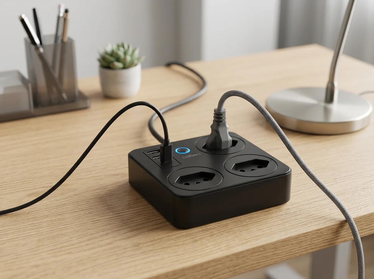 Extensão inteligente wifi com 3 tomadas e USB