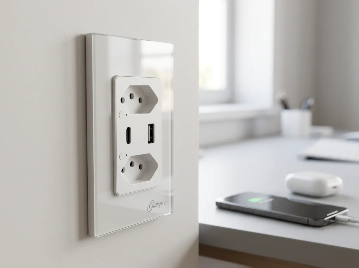 Tomada inteligente wifi com saída USB tipo C dupla